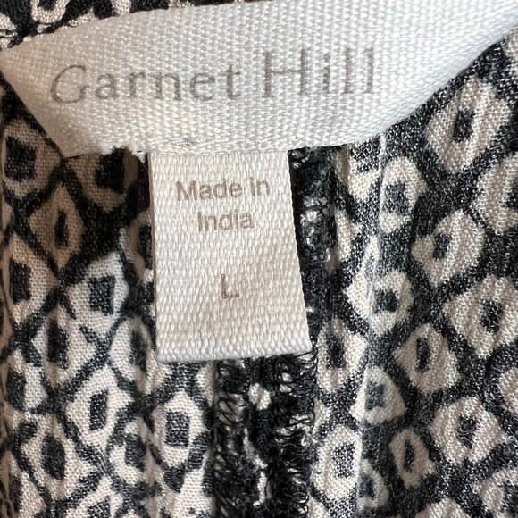 GARNET HILL Rhea EcoVero Cropped Wide Leg Pants in Black & White Women’s Large - Picture 6 of 7